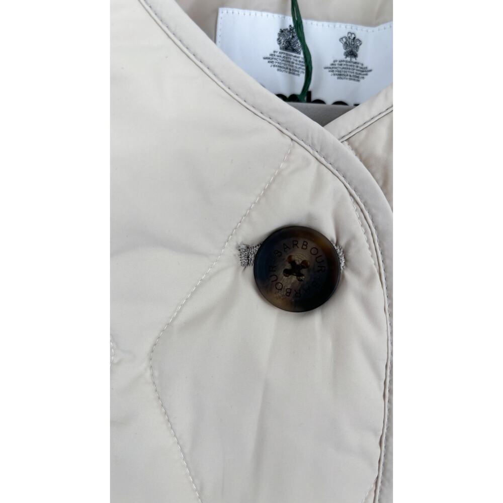 Women's Cream Quilted Vest - Picture 7 of 9
